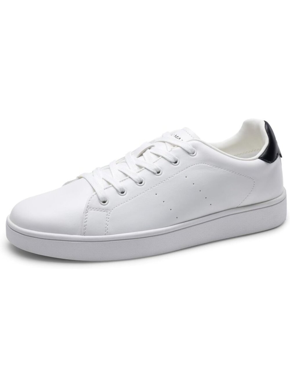 Men's White/Black Faux Leather WaveFlex CoreLux Casual Dress Sneakers